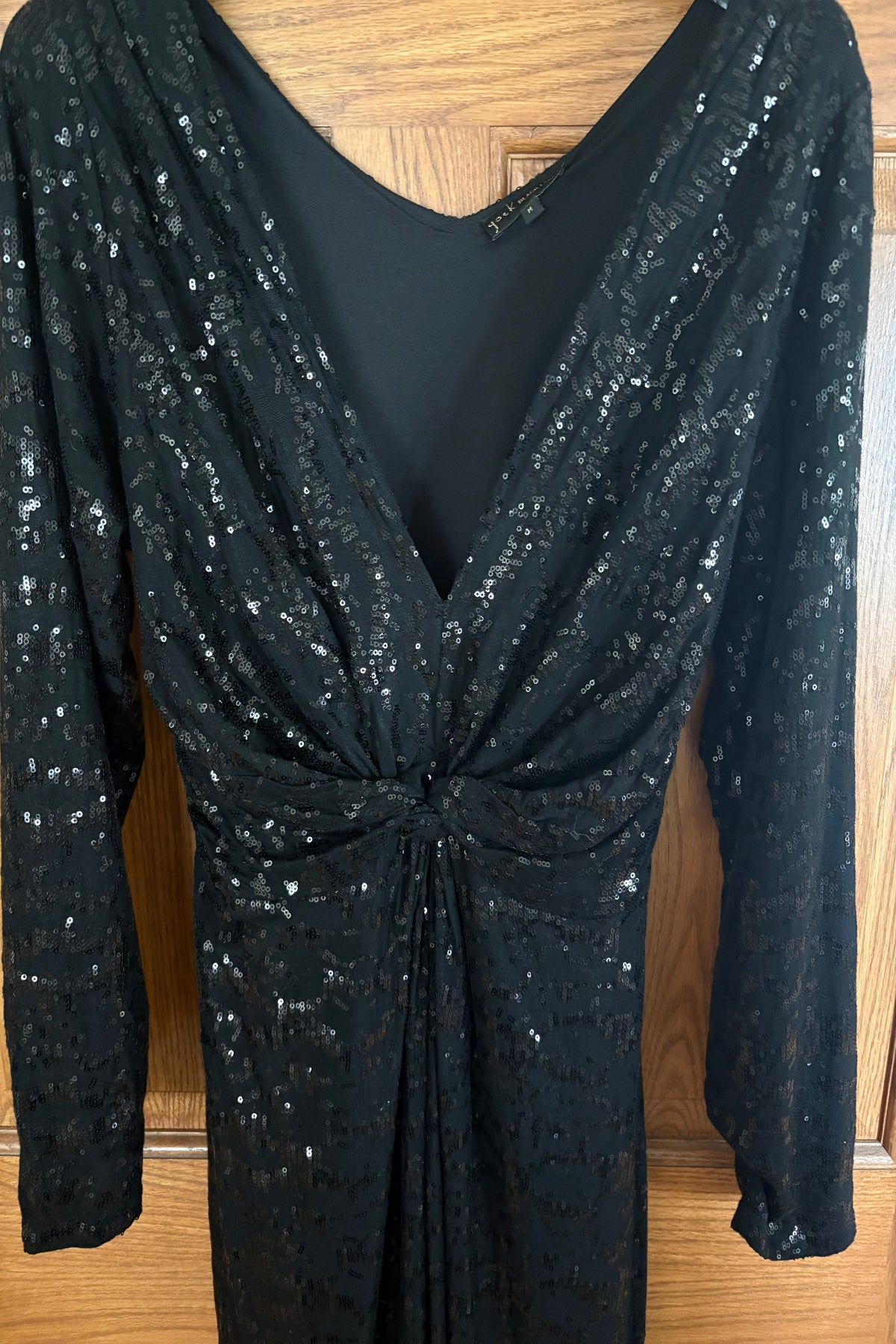 Yoek Black Label Long Black Sequin Dress Plus Size M