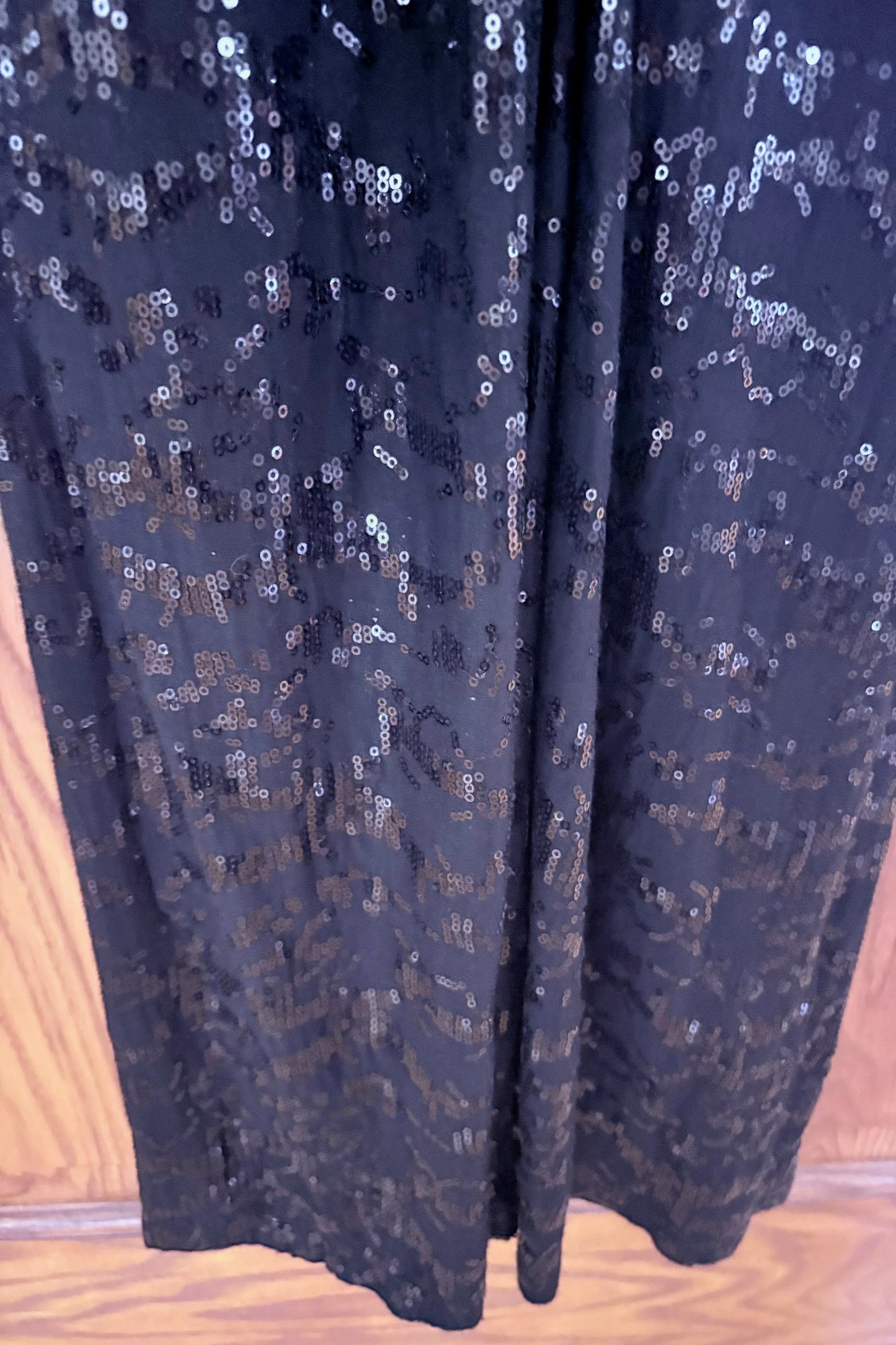 Yoek Black Label Long Black Sequin Dress Plus Size M