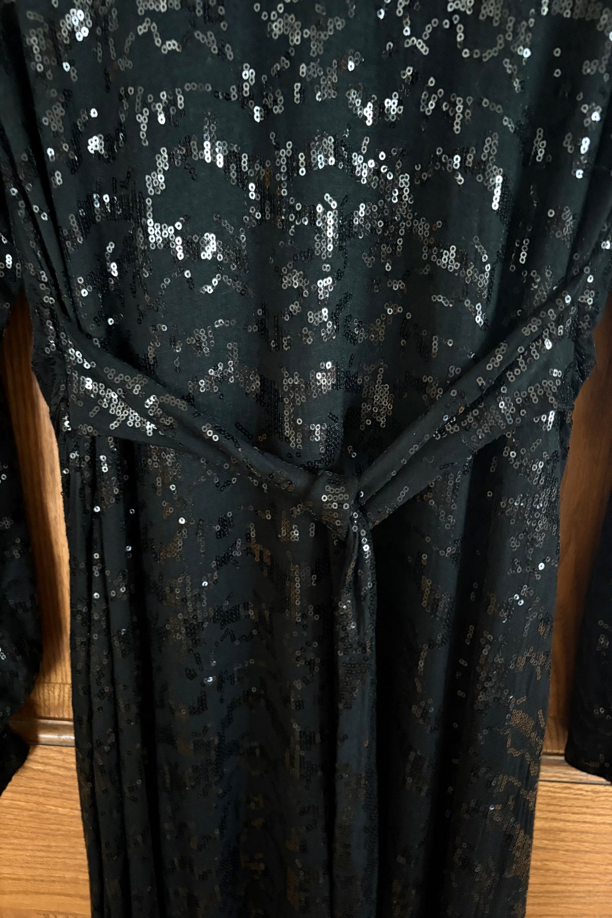 Yoek Black Label Long Black Sequin Dress Plus Size M