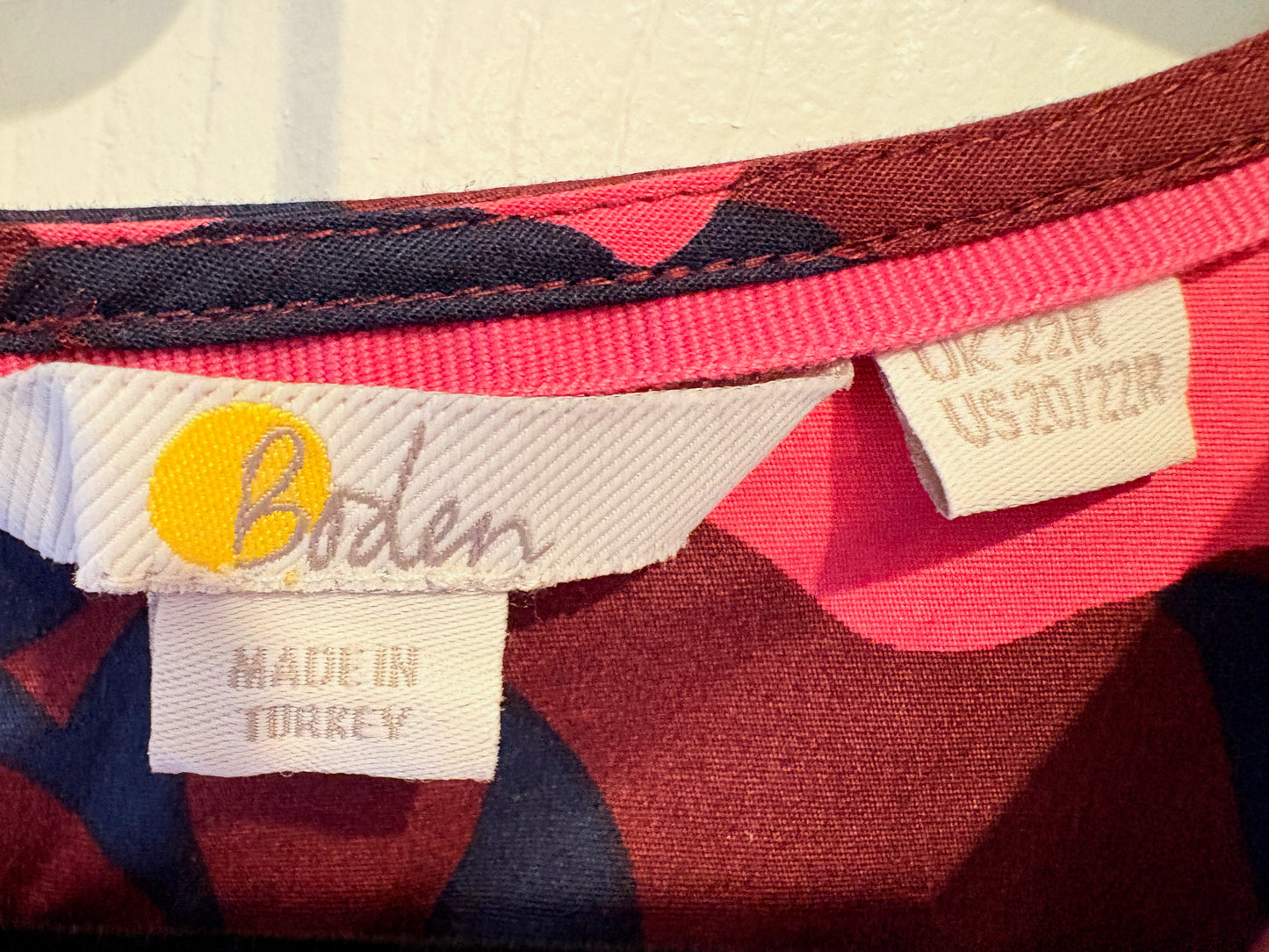 Boden Pink, Blue & Aubergine Wrap Style Dress