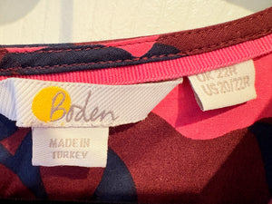 Boden Pink, Blue & Aubergine Wrap Style Dress