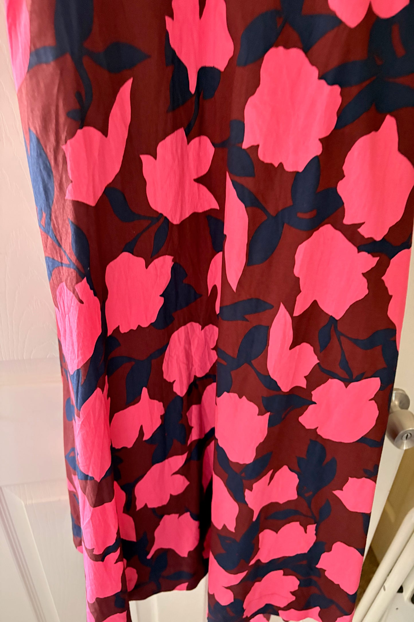 Boden Pink, Blue & Aubergine Wrap Style Dress