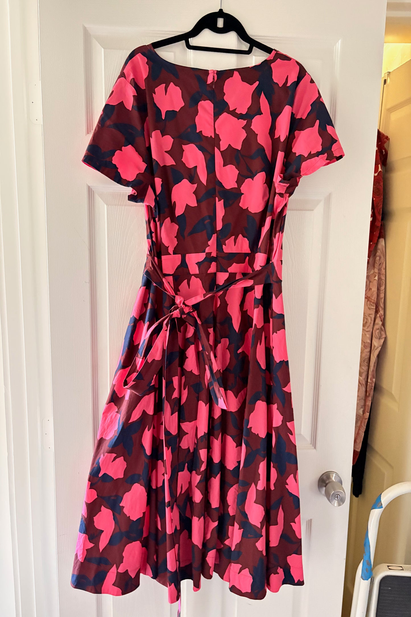 Boden Pink, Blue & Aubergine Wrap Style Dress