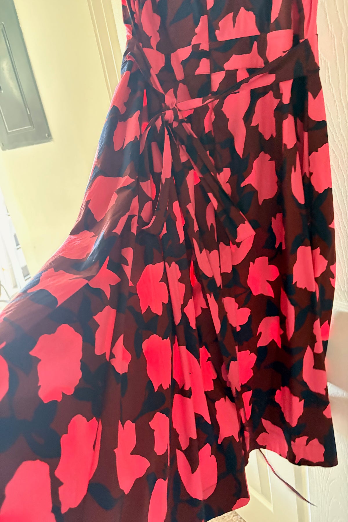 Boden Pink, Blue & Aubergine Wrap Style Dress