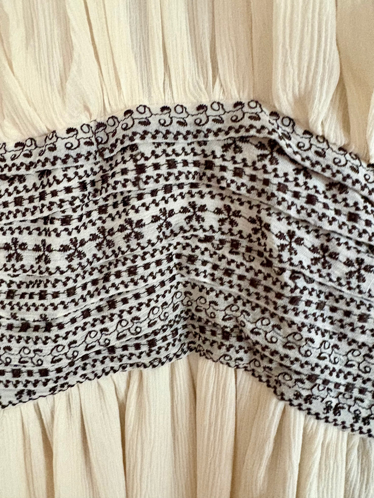 Sigrid Olsen 100% Silk Off White & Brown Dress Size 14