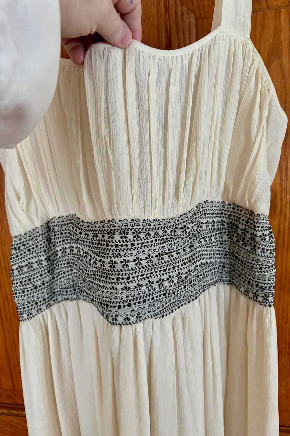 Sigrid Olsen 100% Silk Off White & Brown Dress Size 14
