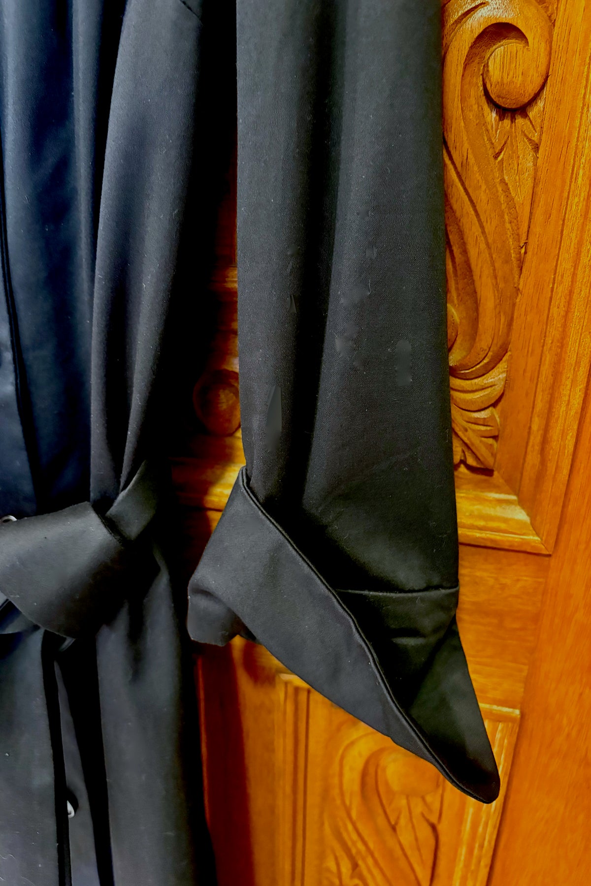 J. Peterman Black Cotton Double Breasted Dress Size 16