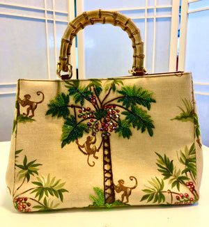 Isabella Fiore Tote Palm Trees & Monkeys