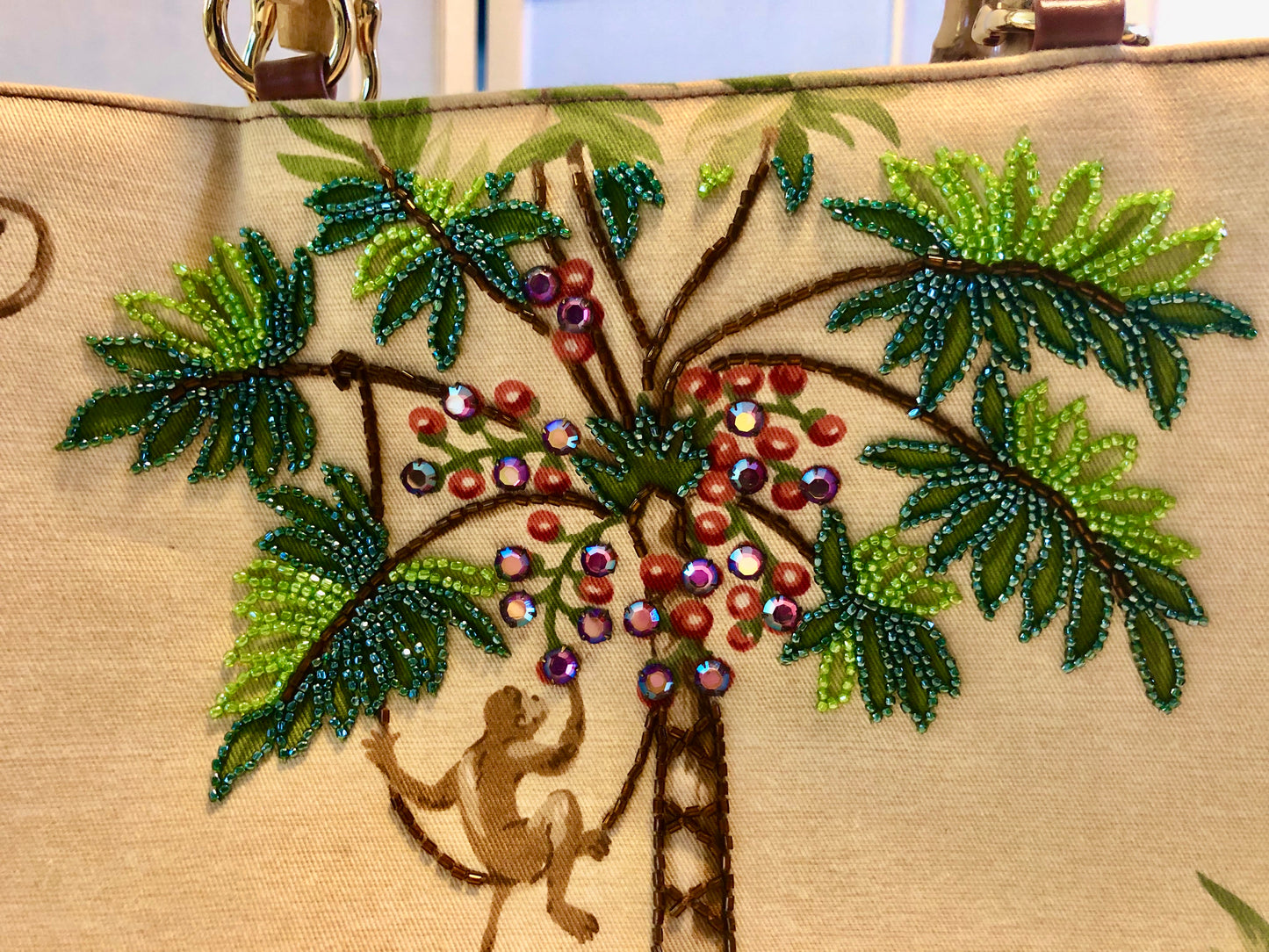 Isabella Fiore Tote Palm Trees & Monkeys