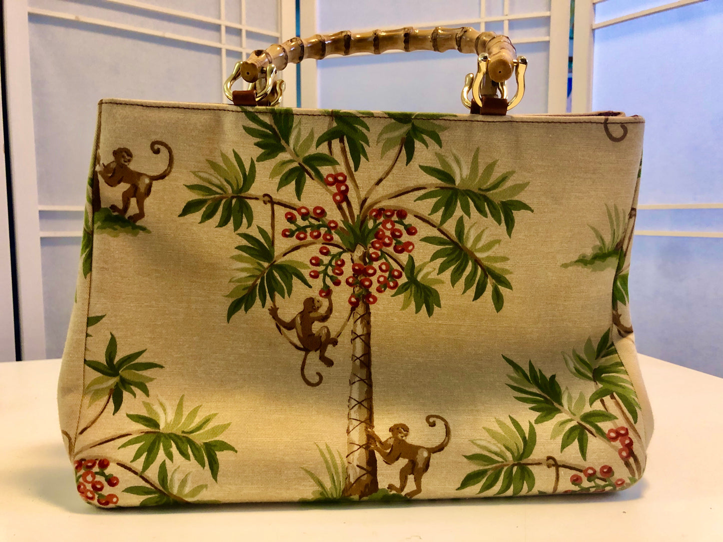 Isabella Fiore Tote Palm Trees & Monkeys