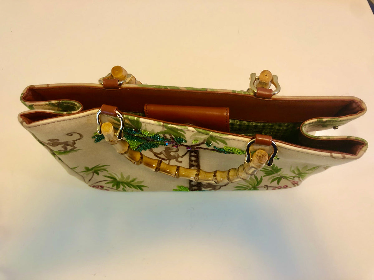 Isabella Fiore Tote Palm Trees & Monkeys