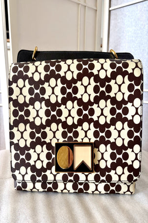 Orla Kiely Tote Bag Brown and White Abstract Flowers
