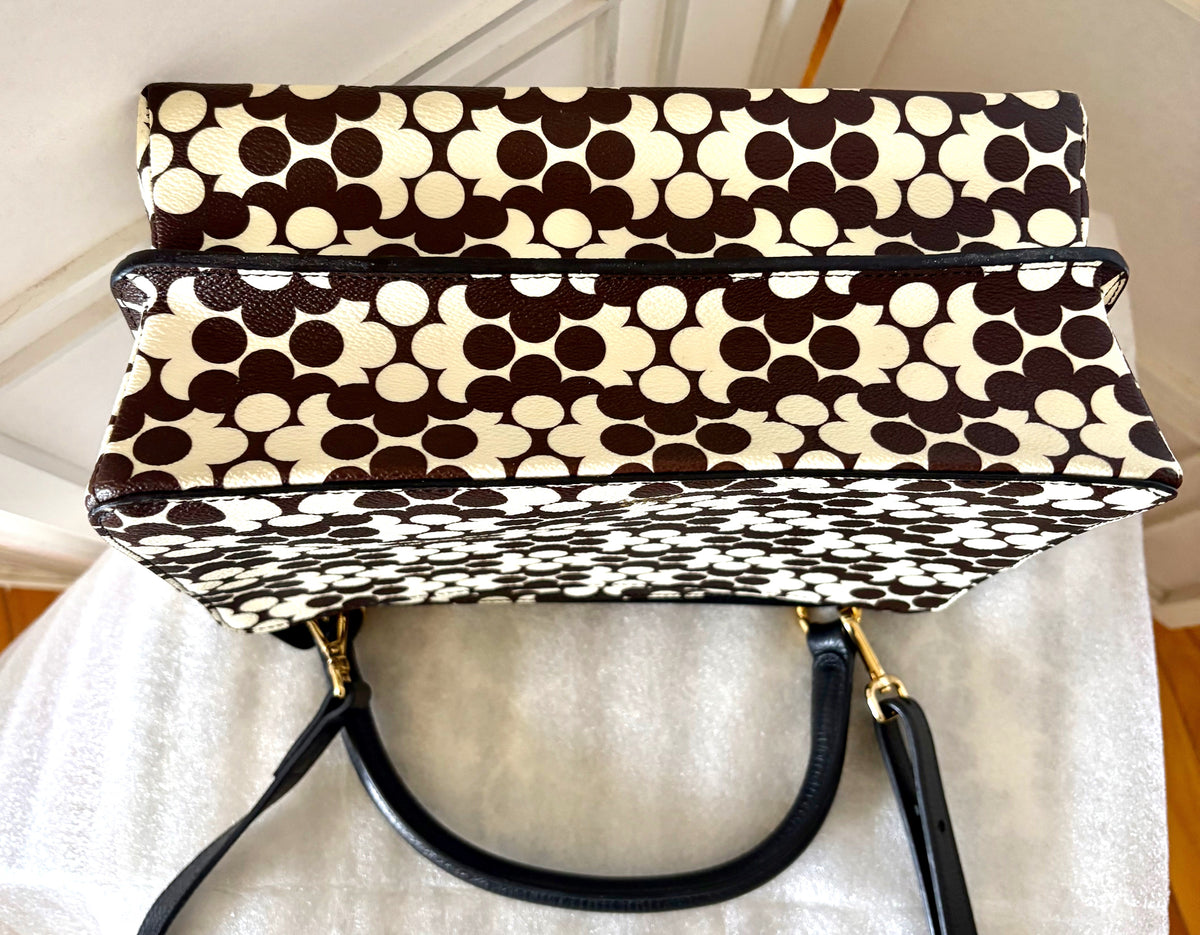 Orla Kiely Tote Bag Brown and White Abstract Flowers
