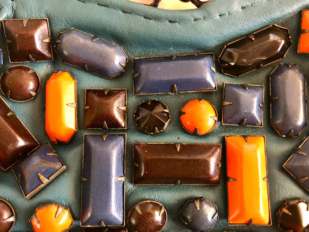 Jamin Puech Handbag with Carnelian Gemstone Clasp & Amazing Details
