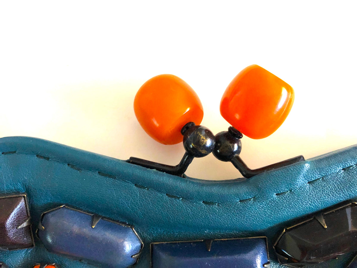 Jamin Puech Handbag with Carnelian Gemstone Clasp & Amazing Details
