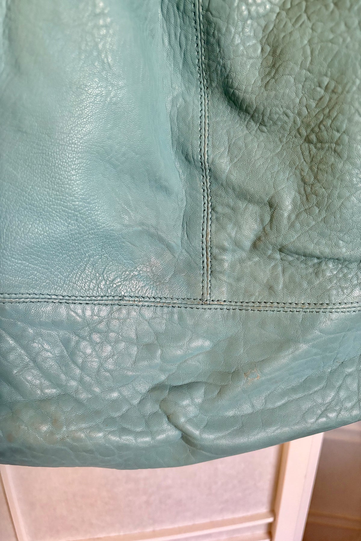 Perrin Paris Large Leather Tote Bag with Metal Accents