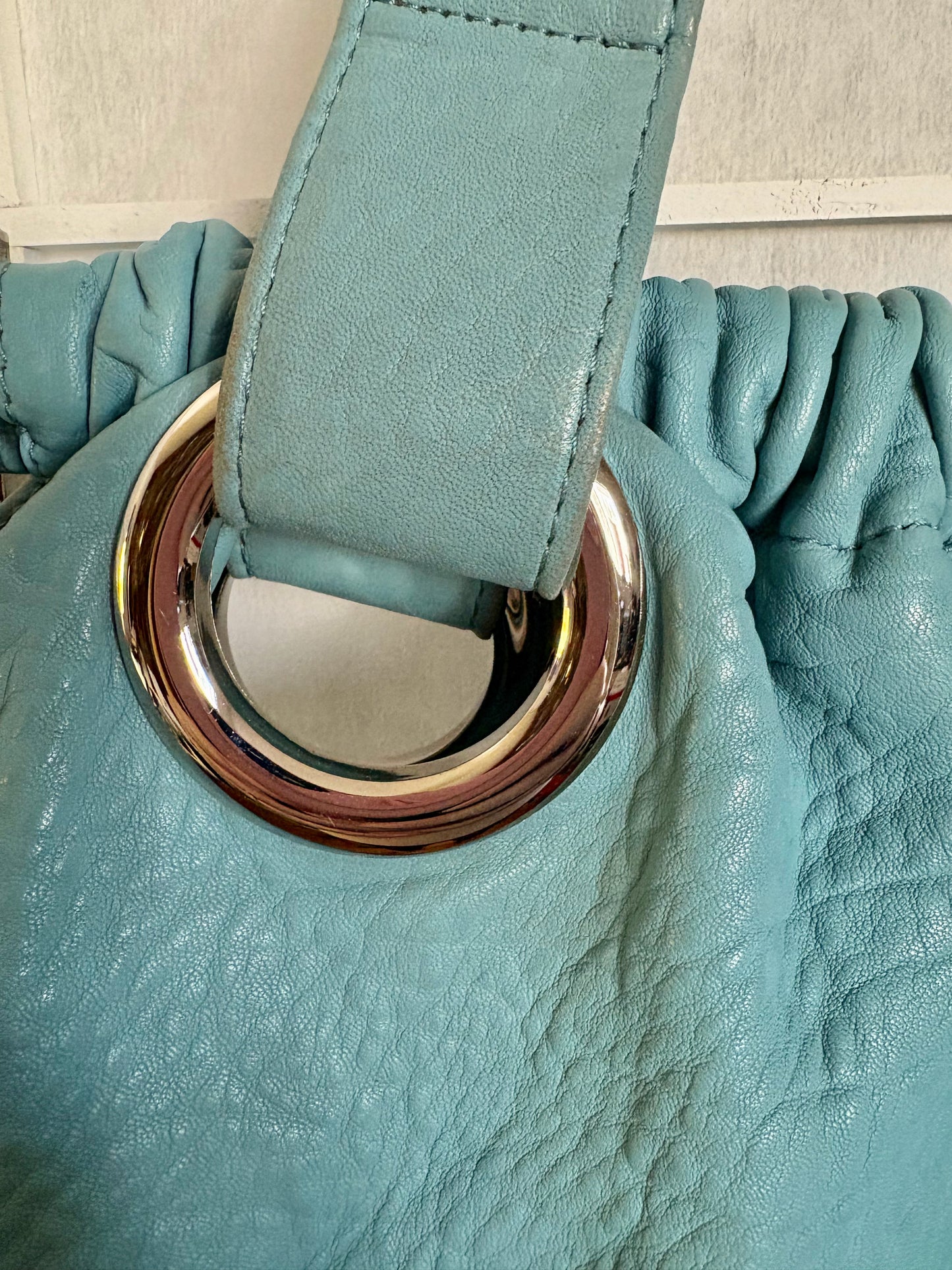 Perrin Paris Large Leather Tote Bag with Metal Accents