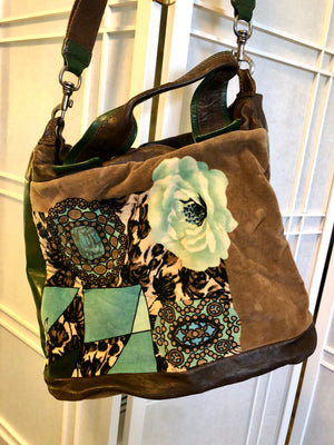 Maliparmi Italian Large Velvet Tote Bag