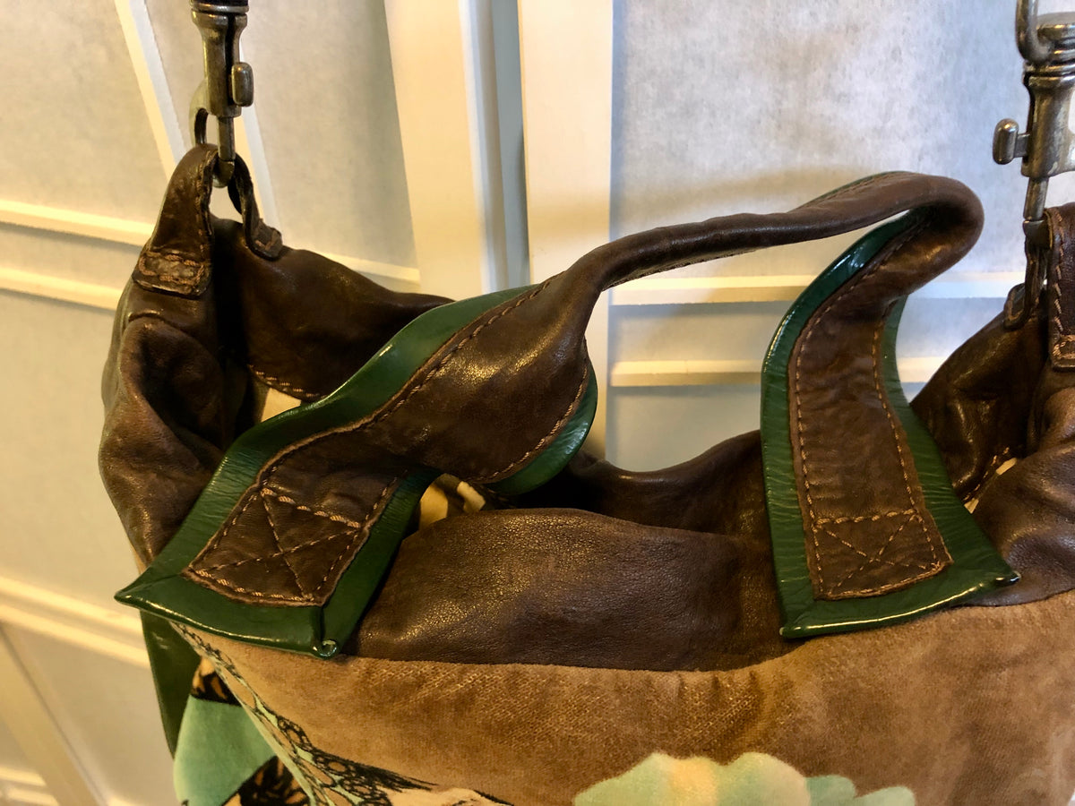 Maliparmi Italian Large Velvet Tote Bag