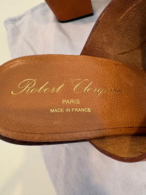 Robert Clergerie Tan Leather Platform Sandals