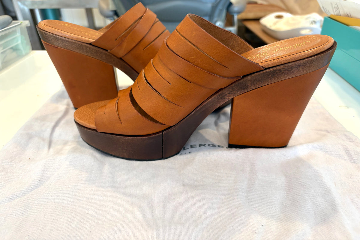 Robert Clergerie Tan Leather Platform Sandals