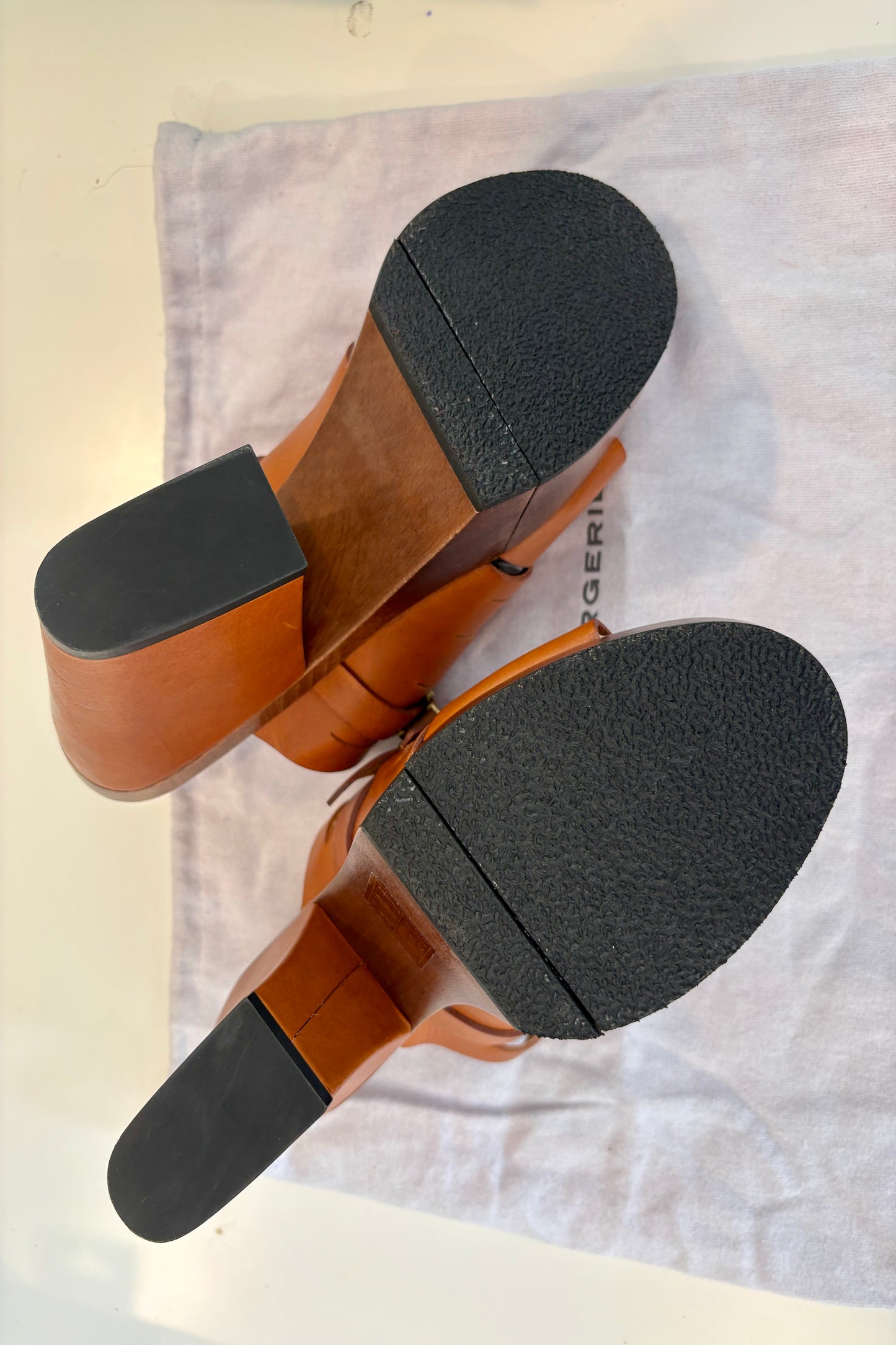 Robert Clergerie Tan Leather Platform Sandals