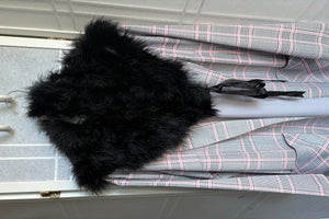 Miguelina Feather and Silk Collar with Ribbon Ties