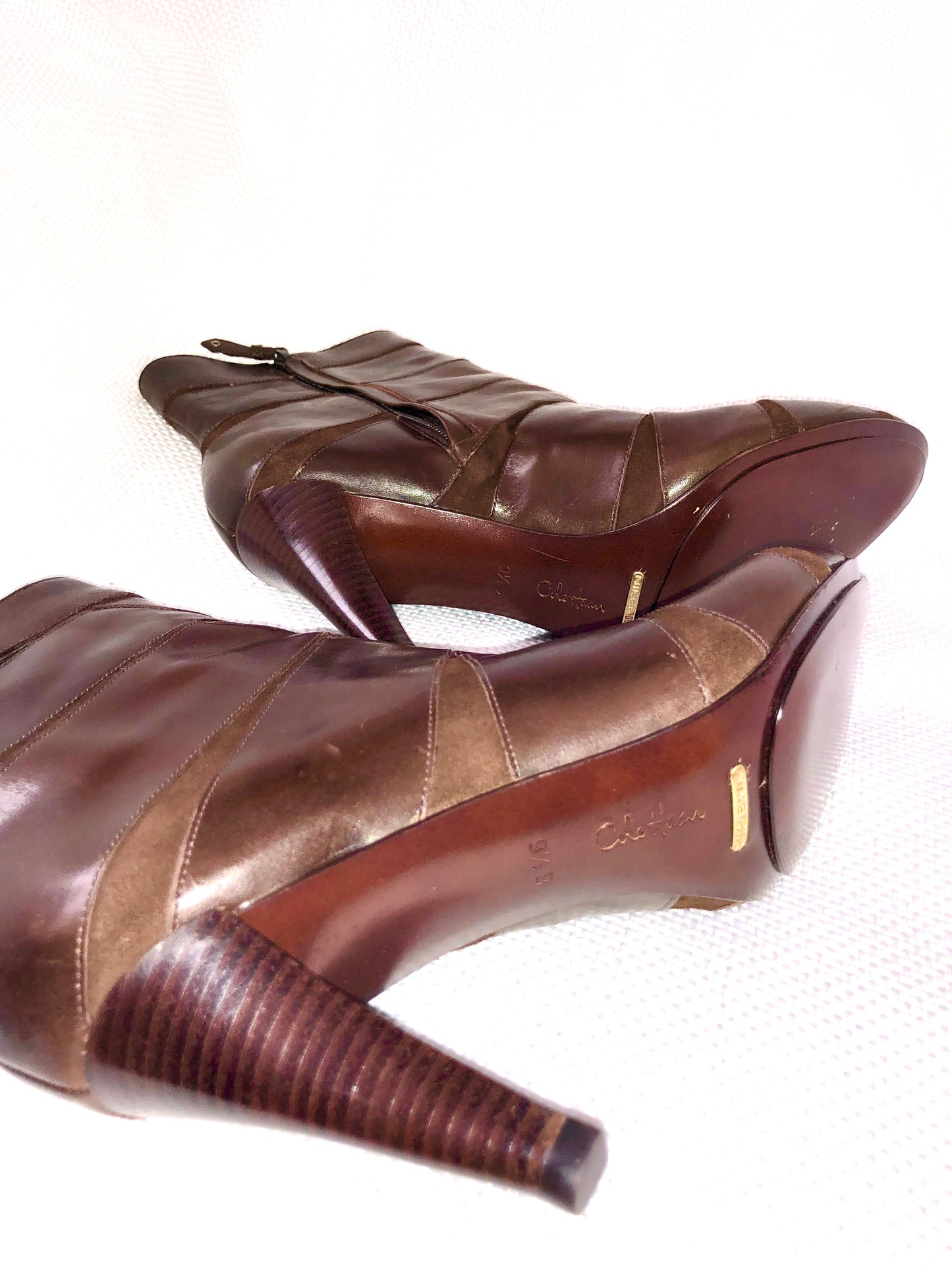 Cole Haan Brown Leather & Suede Boots Size 9 1/2 B