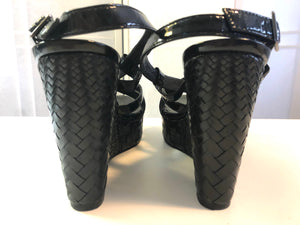 Cole Haan Black Patent Leather Platform Sandals Size 10B US