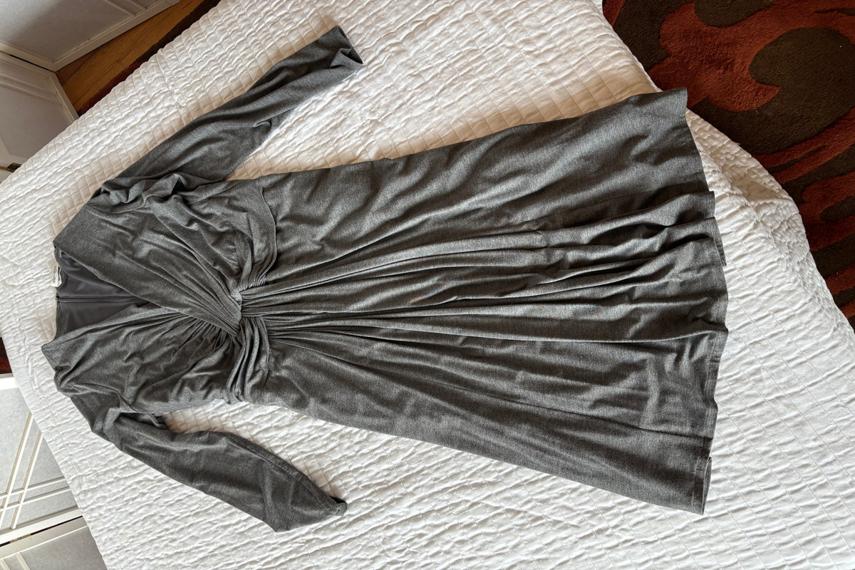 Marina Rinaldi Grey Jersey Wrap Style Dress Plus Size L New
