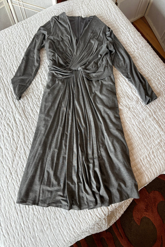 Marina Rinaldi Grey Jersey Wrap Style Dress Plus Size L New