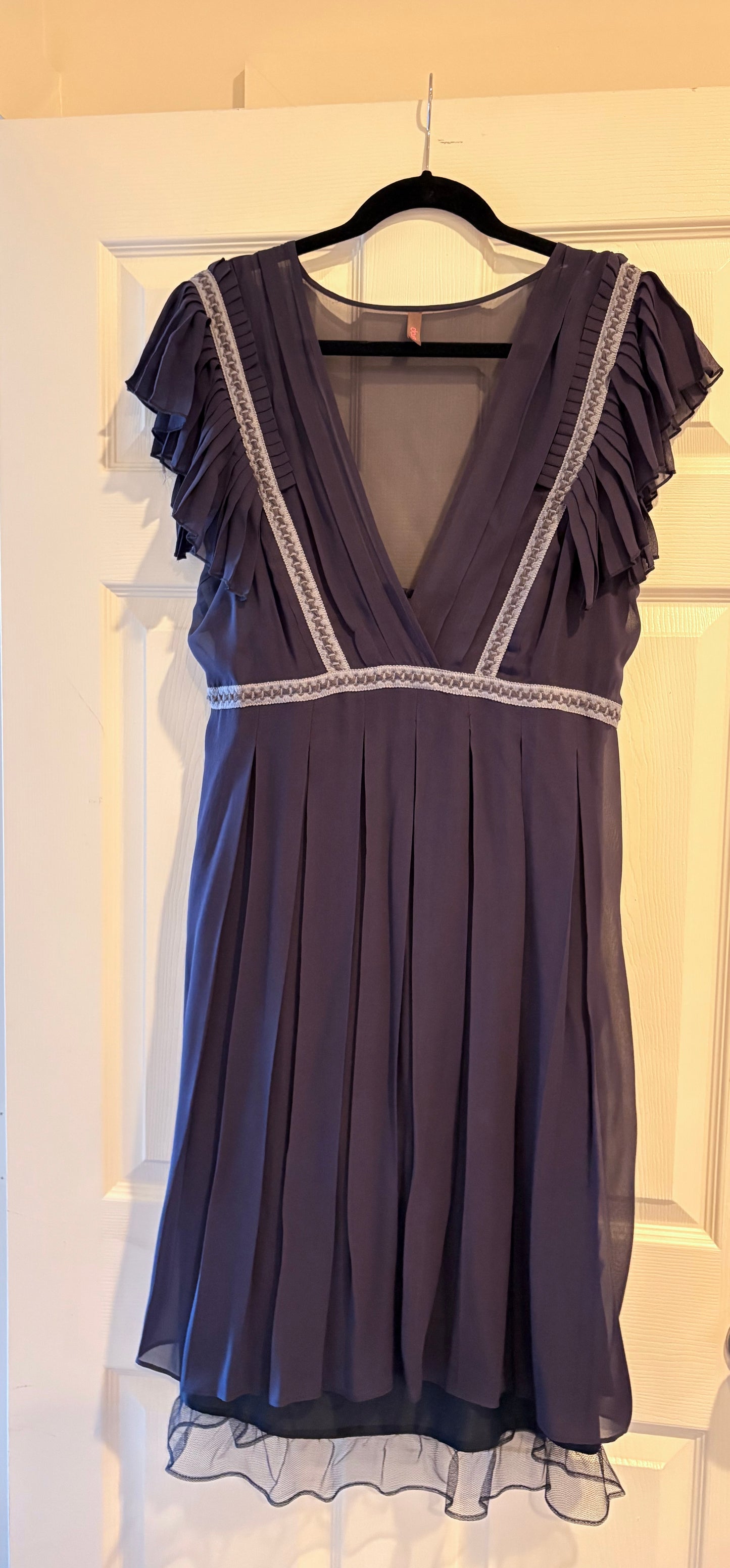Wrap London Empire Sheer Blue Dress Size 16