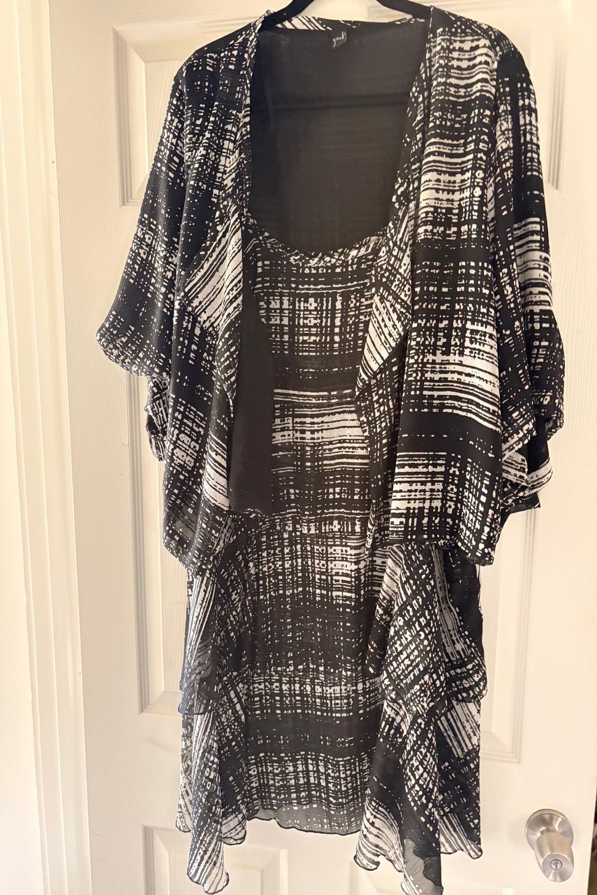 Yoek Black & White Dress & Jacket Plus Size L