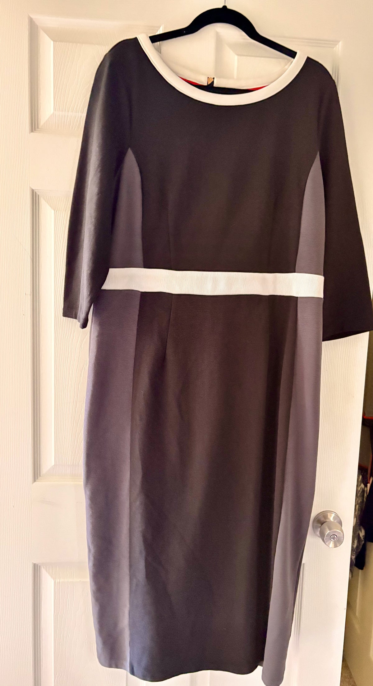 Boden Black & Gray Coloblock Dress Size US18L