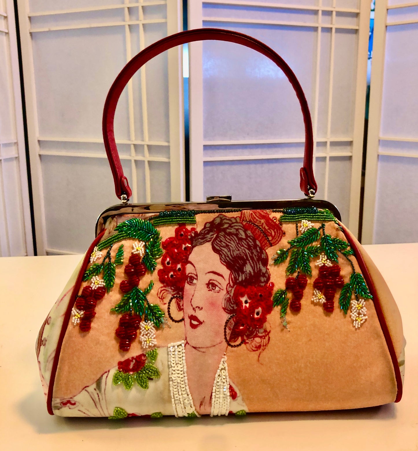 Isabella Fiore Flamenco Dancer Handbag with Beaded Embellishments
