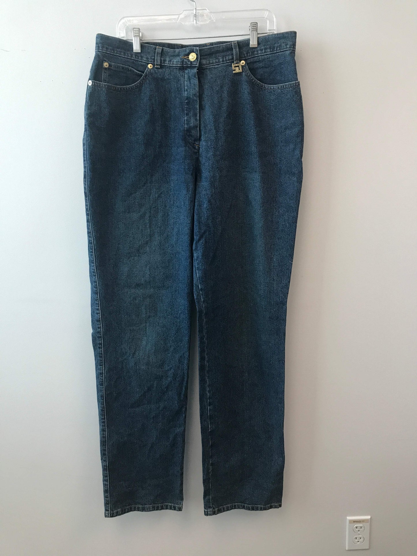 St. John Size 16 Cotton/Spandex Blend Blue Jeans